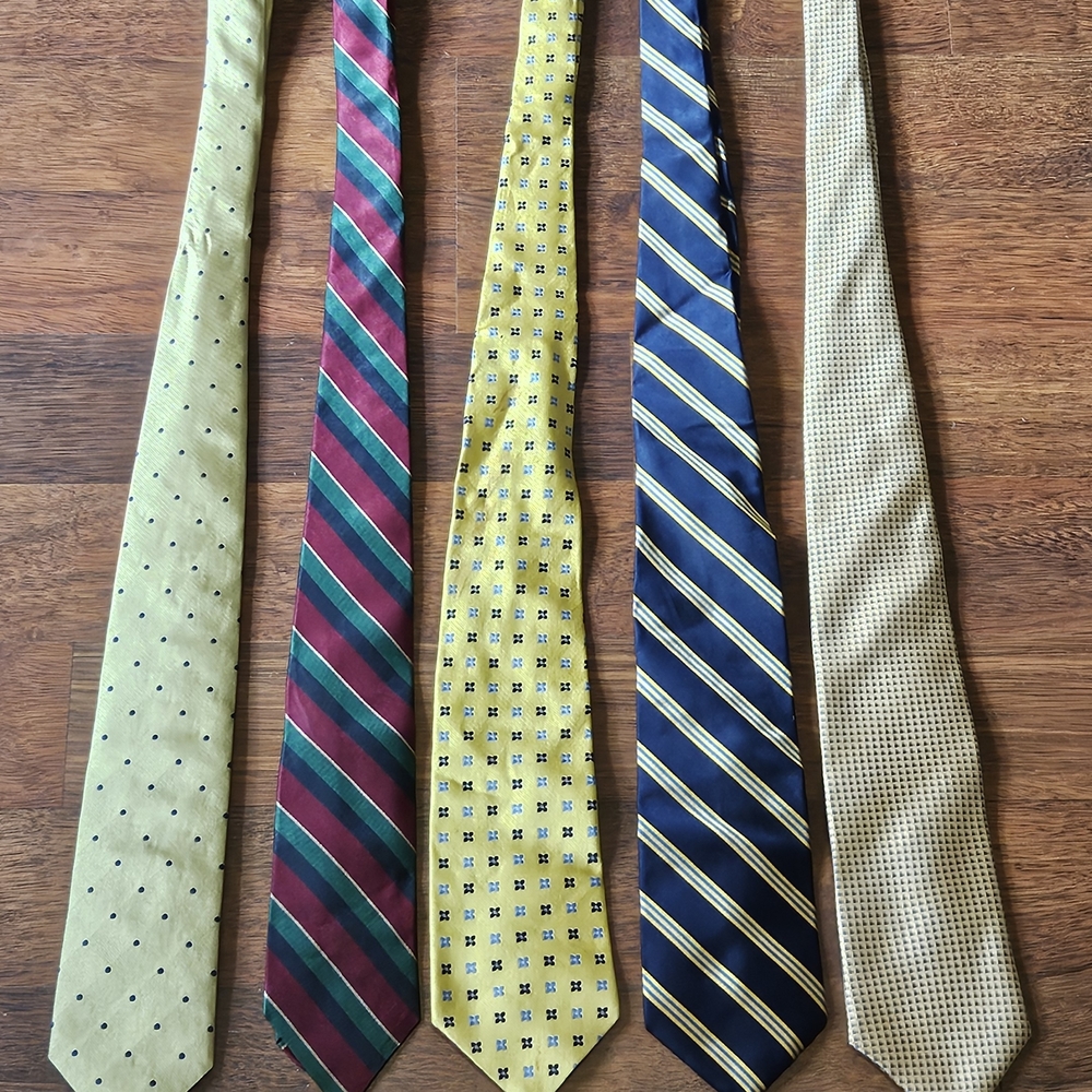 BROOKS BROTHERS mens 2 VNTG  LOT OF 5 ties SIZE 58x3.75 Etc MULTICOLOR T10